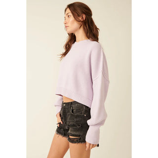 Easy Street Crop Pullover Lavender Frost