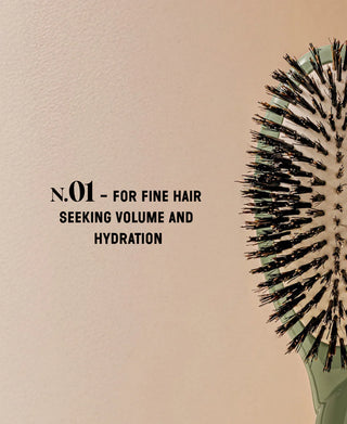 N.01 Large Shine & Care Hair Brush: Almond Green