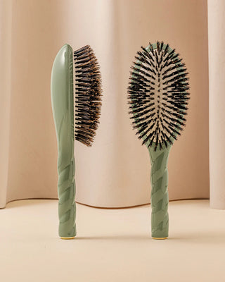 N.01 Large Shine & Care Hair Brush: Almond Green