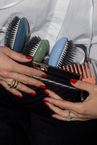 N.01 Large Shine & Care Hair Brush: Almond Green