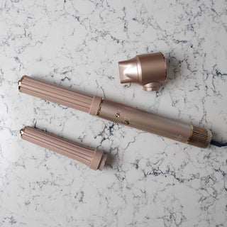 Aria Beauty Brushed Gold Airstyler Blowout Set with interchangeable attachments